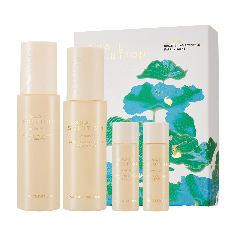 NATURE REPUBLIC NATURE REPUBLIC Snail Solution Skin Care Set - Toner & Emulsion - hydrating - front bottle shot