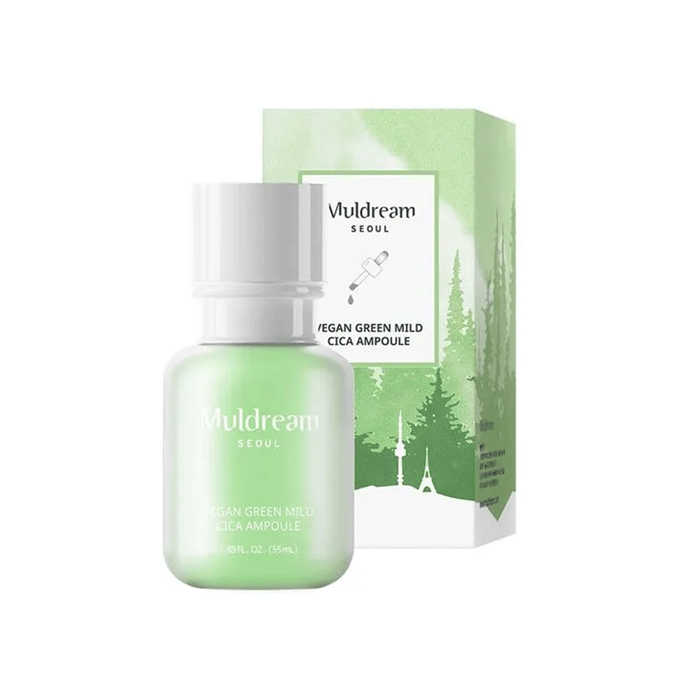 Muldream Muldream Vegan Green Mild Cica Ampoule 55ml - hydrating - front bottle shot