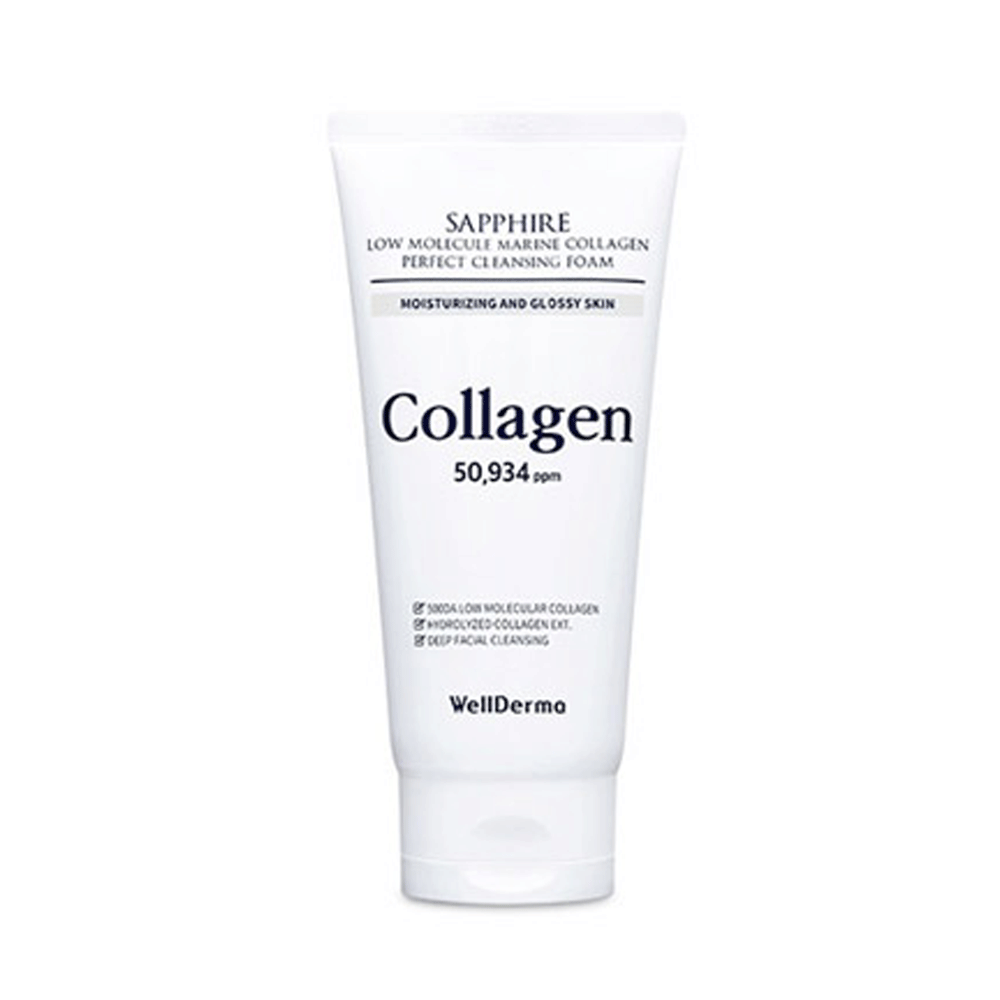WellDerma Wellderma Sapphire Low Molecule Marine Collagen Perfect Cleansing Foam 150ml - hydrating - front bottle shot