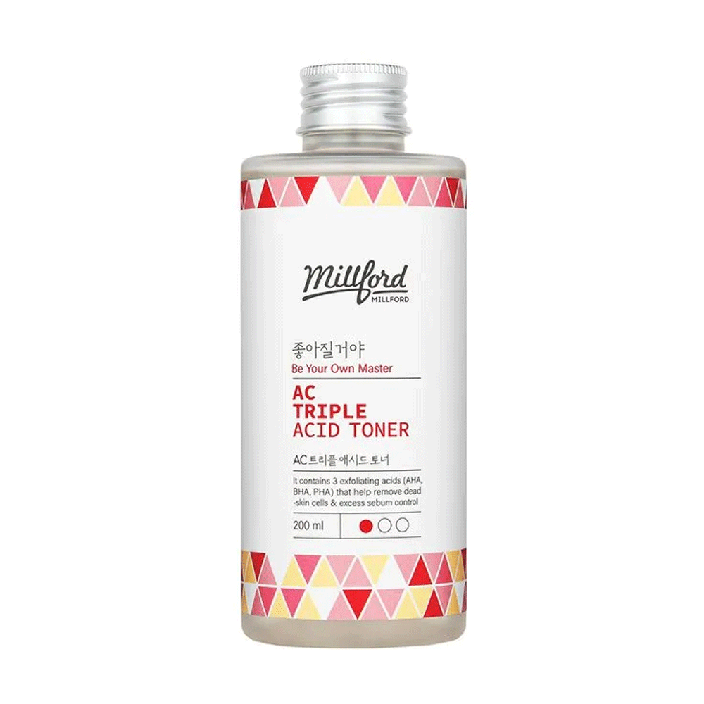 Millford Millford AC Triple Acid Toner 200ml - hydrating - front bottle shot