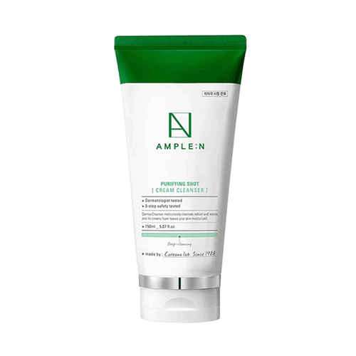 AMPLE:N AMPLE:N Purifying Shot Cream Cleanser 150ml (2021 Renewal) - hydrating - front bottle shot