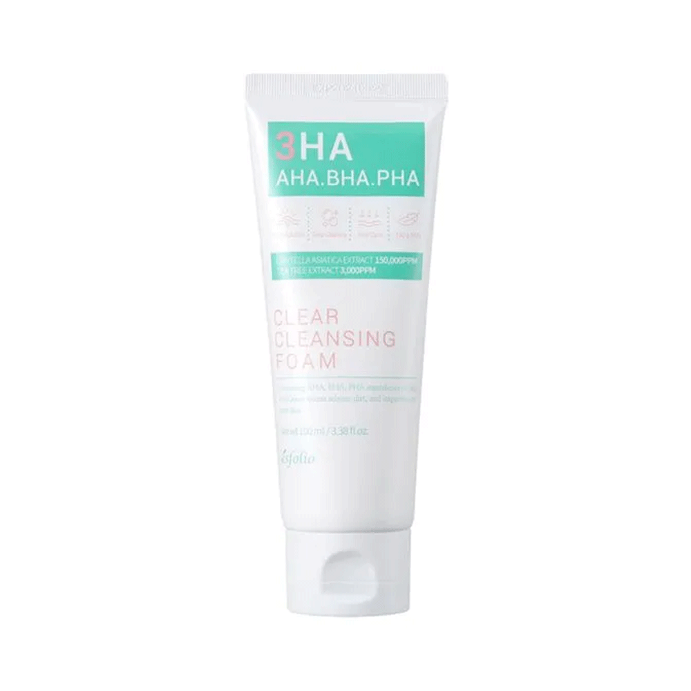 esfolio esfolio 3HA Clear Cleansing Foam 100ml - hydrating - front bottle shot
