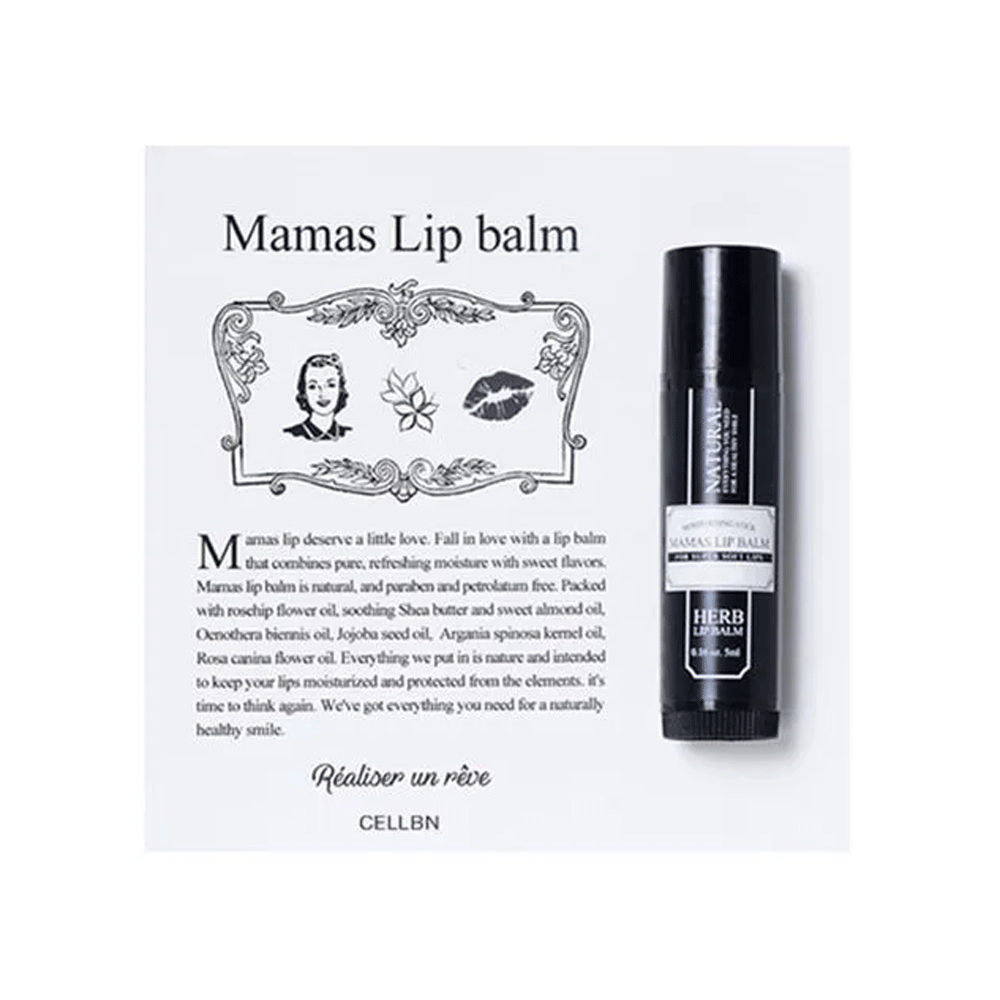 CELLBN CELLBN Mamas Organic Lip Balm 5ml - hydrating - front bottle shot