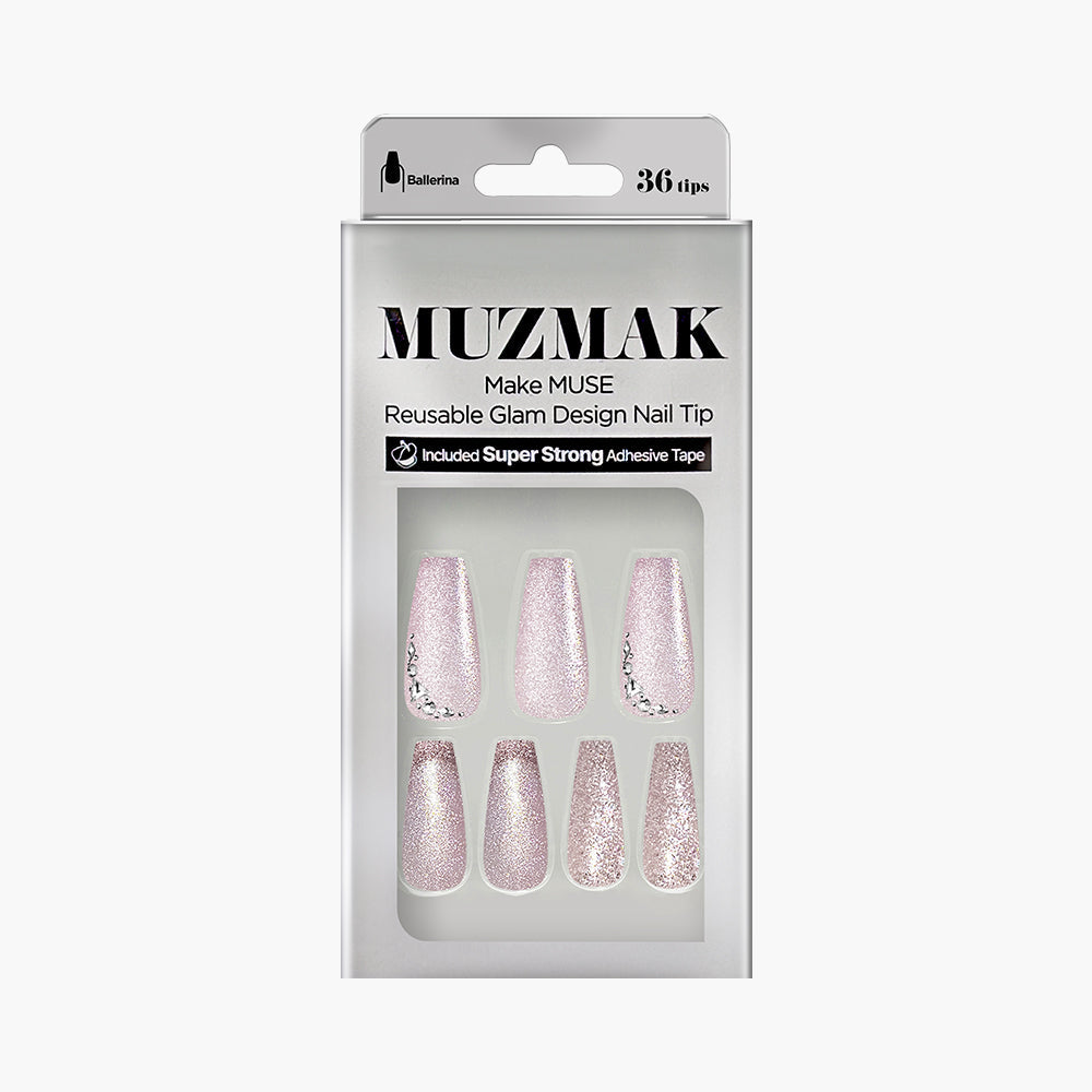 MUZMAK MUZMAK Nail Tips 36pcs #Orbit(Ballerina) - brightening - front bottle shot