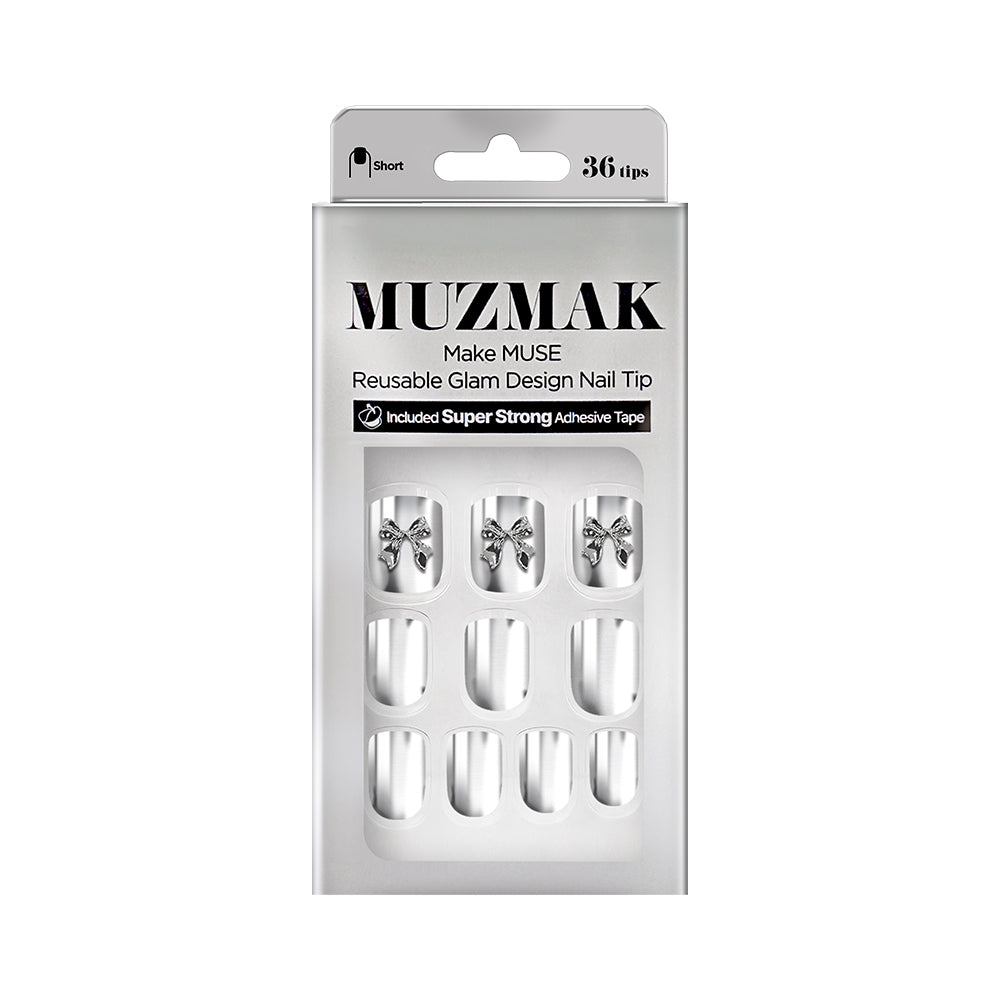 MUZMAK MUZMAK Nail Tips 36pcs #Risky(Short) - anti-aging - front bottle shot