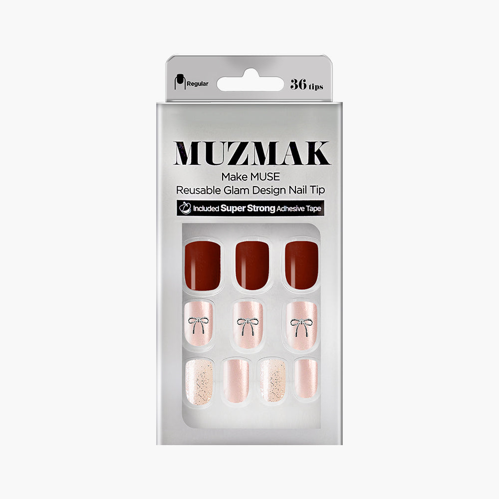 MUZMAK MUZMAK Nail Tips 36pcs #Cherry on top(Regular) - anti-aging - front bottle shot