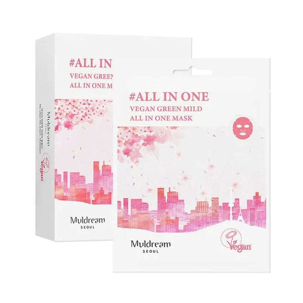 Muldream Muldream Vegan Green Mild All In One Mask 25ml *10ea - hydrating - front bottle shot