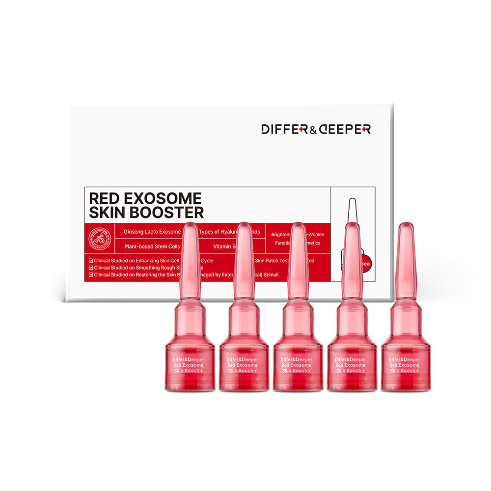 DIFFER&DEEPER DIFFER&DEEPER Red Exosome Skin Booster Starter Pack 2ml x 5ea - hydrating - front bottle shot
