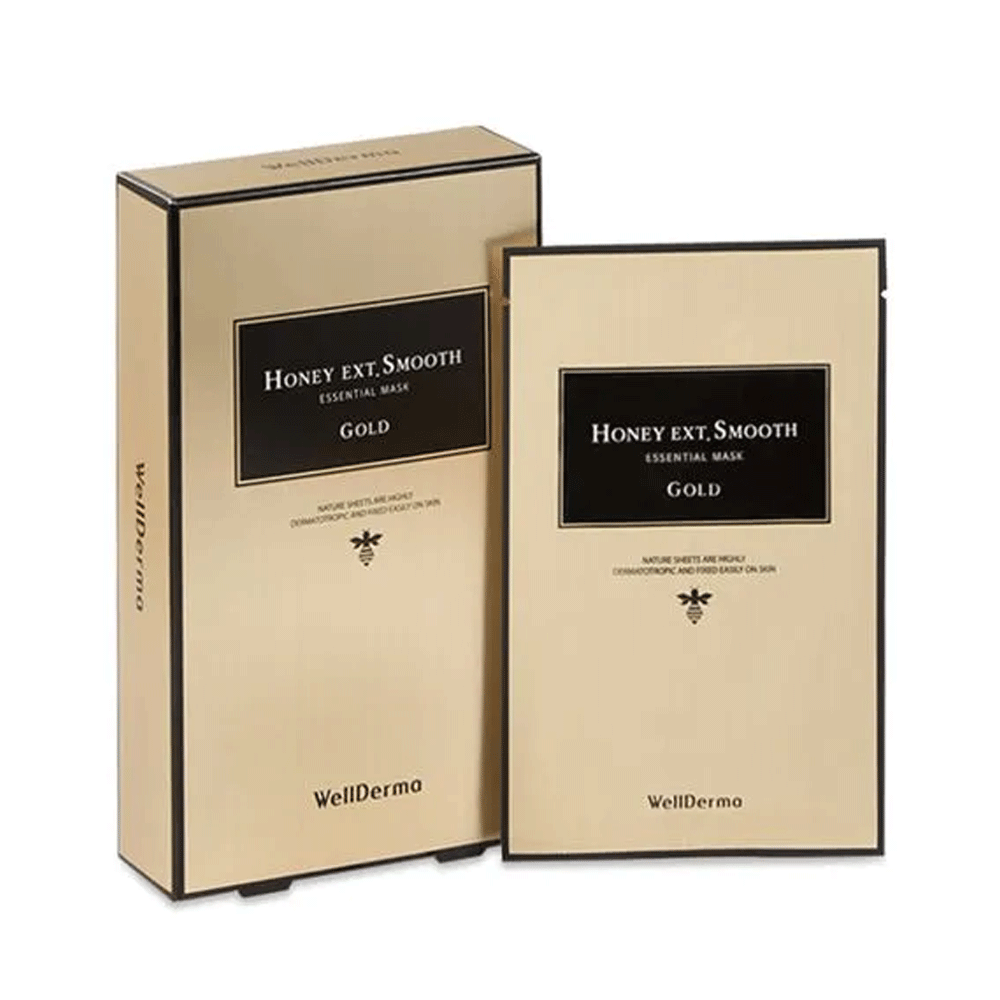 WellDerma WellDerma Honey Ext. Smooth Essential Mask 25ml *10ea - hydrating - front bottle shot