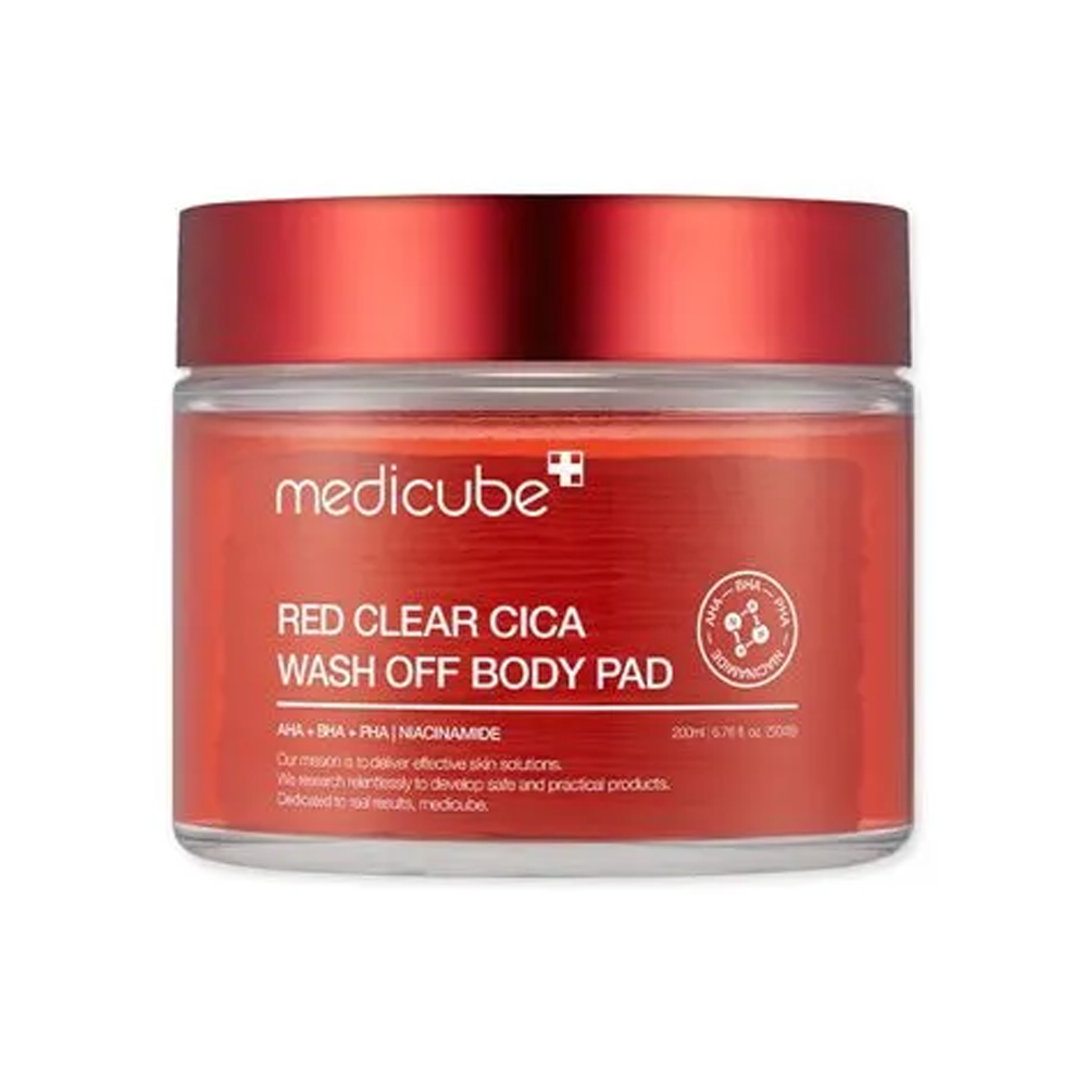 MEDICUBE MEDICUBE Red Clear Cica Wash Off Body Pad 50 pads - hydrating - front bottle shot