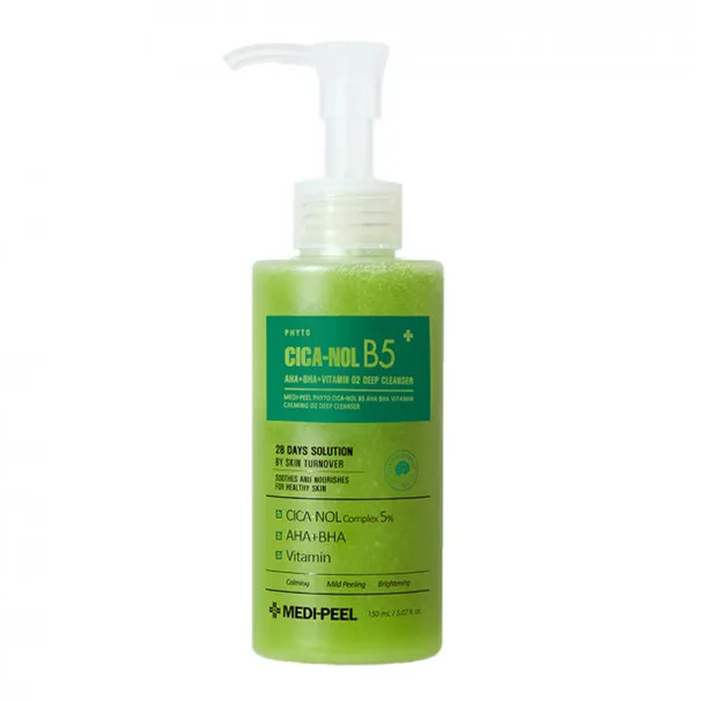 MEDI-PEEL MEDI-PEEL Phyto Cica-nol B5 AHA BHA Vitamin Calming O2 Deep Cleanser 150ml - hydrating - front bottle shot