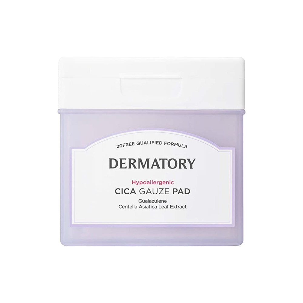 DERMATORY DERMATORY Hypoallergenic Cica Rescue Gauze Pad 80ea - soothing - front bottle shot
