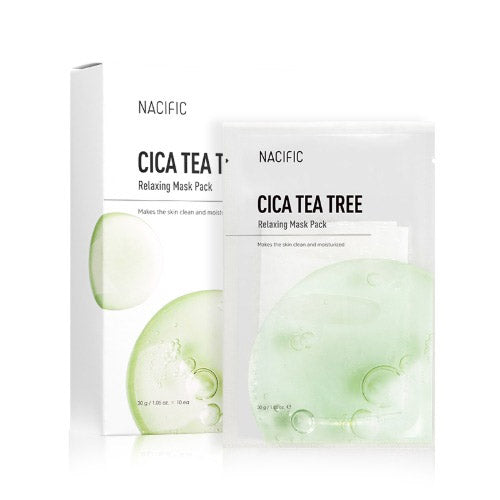NACIFIC NACIFIC Cica Teatree Relaxing Mask Pack 10ea - hydrating - front bottle shot