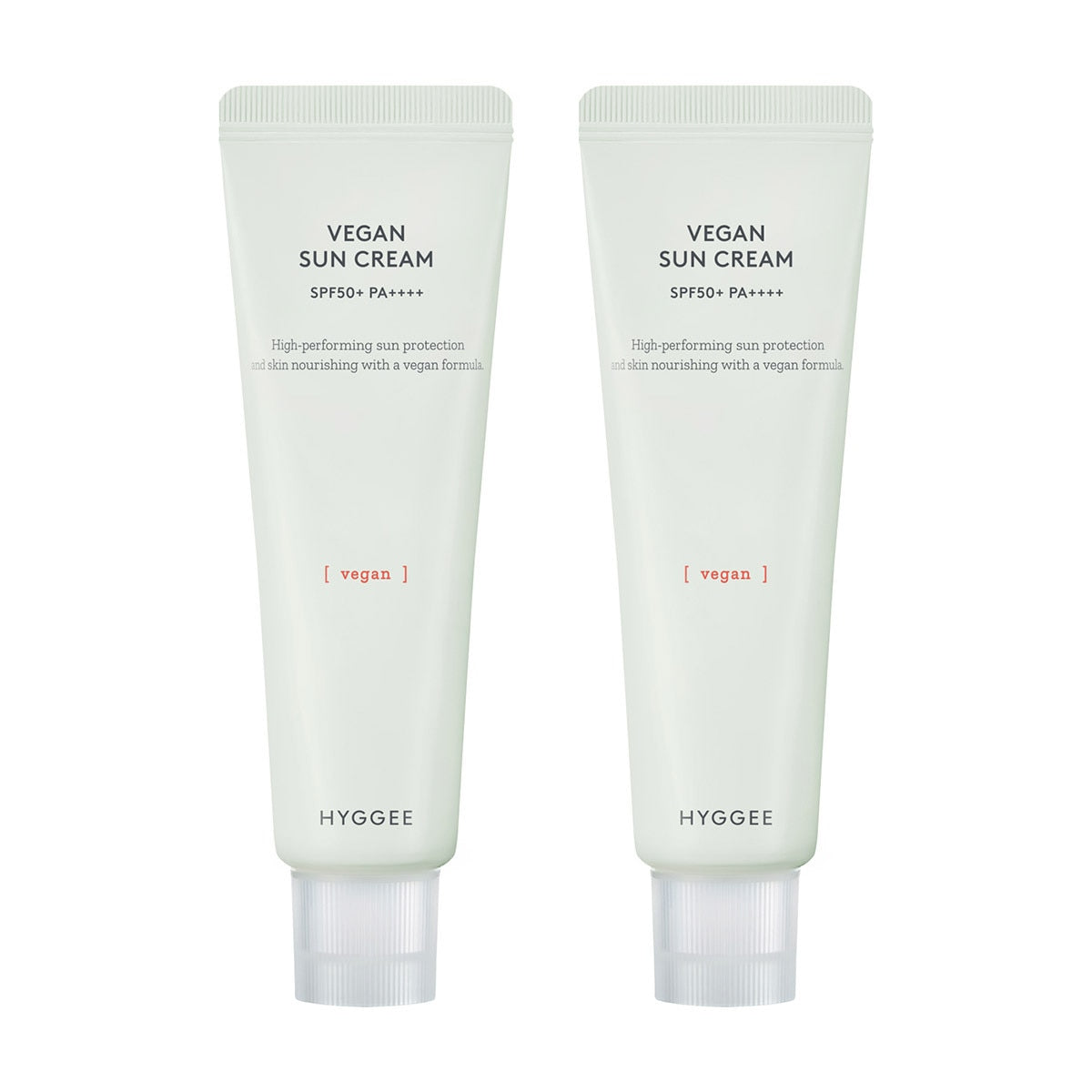 HYGGEE HYGGEE Vegan Sun Cream SPF50+ PA++++ 50ml x 2ea - hydrating - front bottle shot