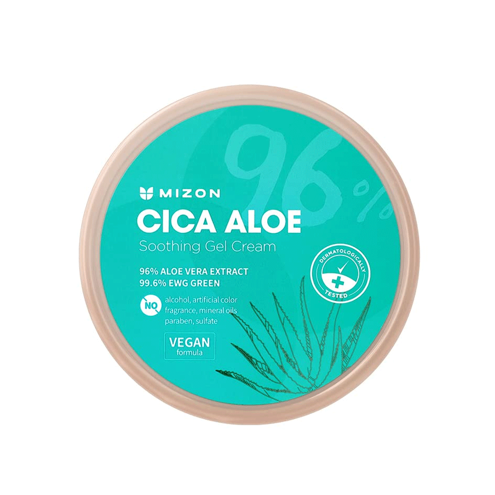 MIZON MIZON Cica Aloe 96% Soothing Gel Cream 300g - hydrating - front bottle shot