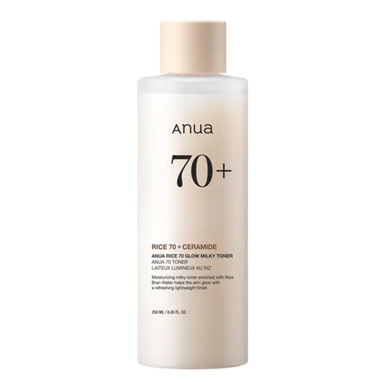 Anua ANUA Rice 70 Glow Milky Toner 250ml - hydrating - front bottle shot