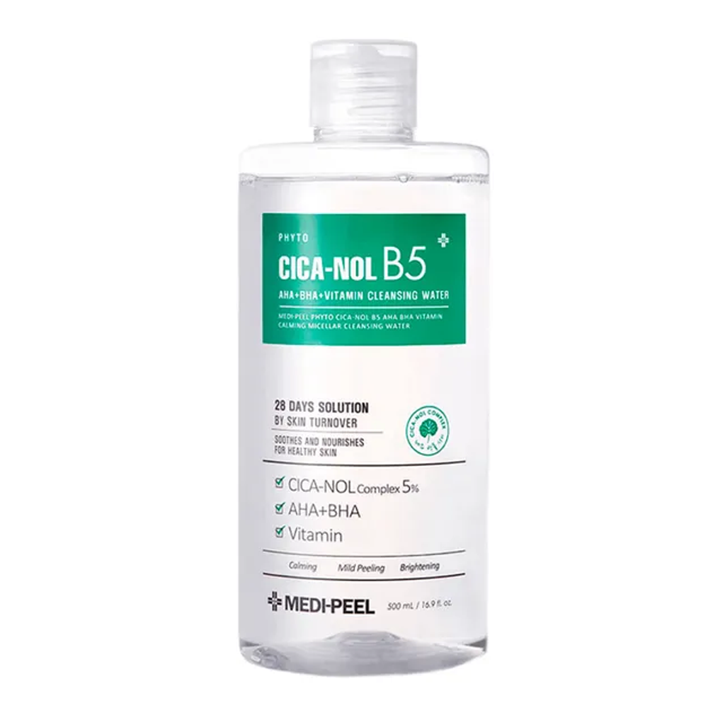 MEDI-PEEL MEDI-PEEL Phyto Cica-nol B5 AHA BHA Vitamin Calming Micellar Cleansing Water 500ml - hydrating - front bottle shot