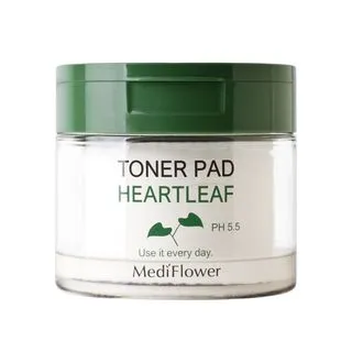 MediFlower MediFlower Heartleaf Toner Pad 60pcs - hydrating - front bottle shot