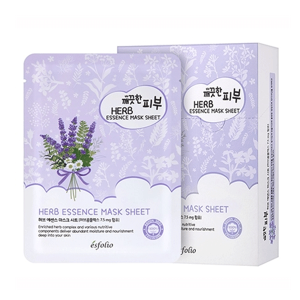 esfolio esfolio Herb Essence Mask Sheet 25ml *10ea - soothing - front bottle shot