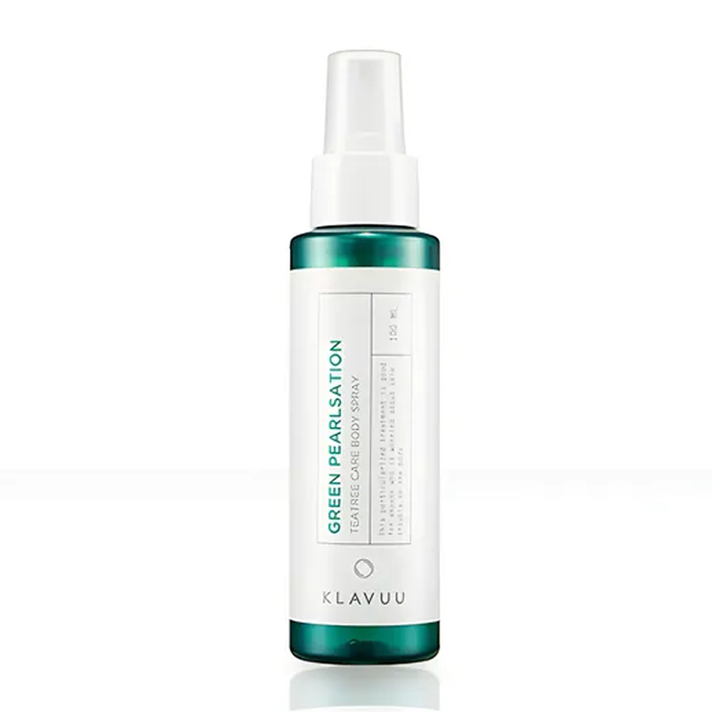 KLAVUU KLAVUU Green Pearlsation Tea Tree Care Body Spray 100ml - soothing - front bottle shot