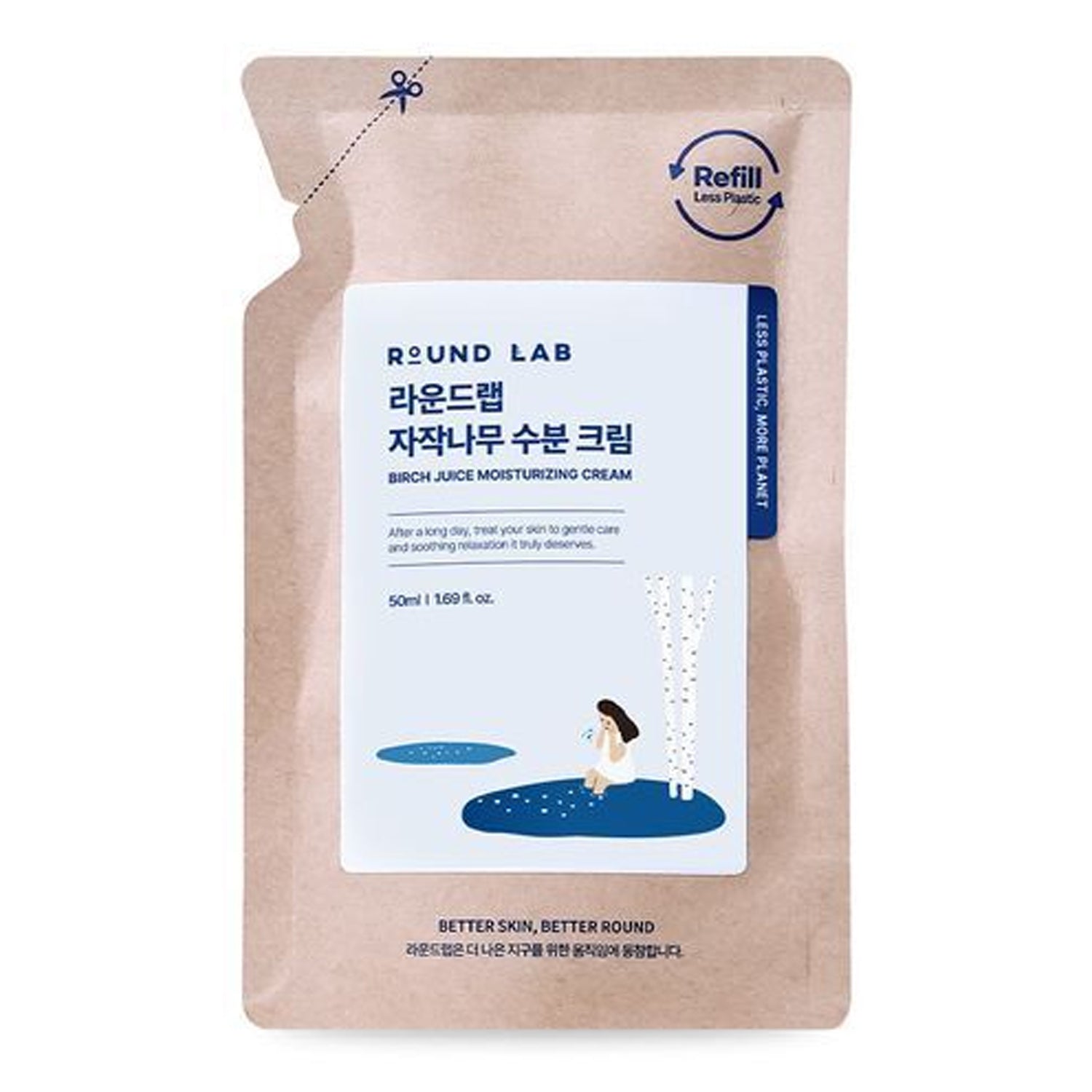 ROUND LAB ROUND LAB Birch Juice Moisturizing Cream 50ml Refill Pack - hydrating - front bottle shot