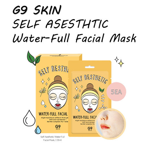 G9SKIN G9SKIN Self Aesthetic Water-Full Facial Mask 5ea - hydrating - front bottle shot
