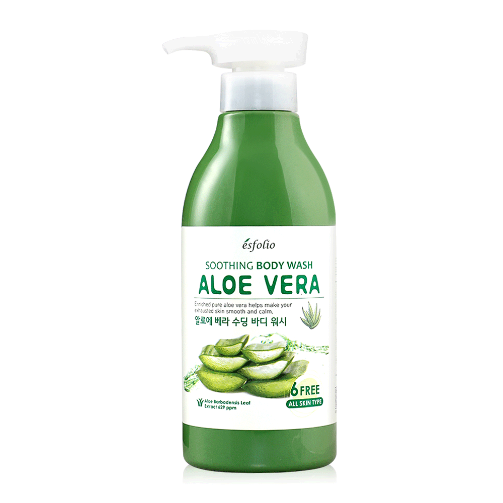 esfolio esfolio Aloe Vera Soothing Body Wash 500ml - hydrating - front bottle shot