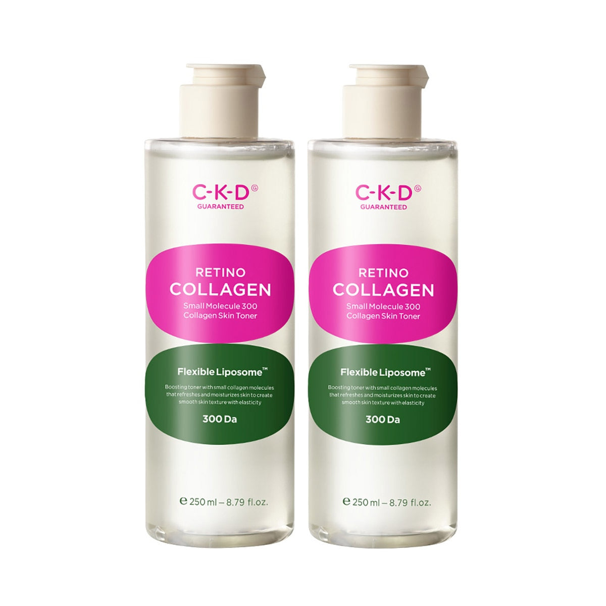 CKD CKD Retino Collagen Small Molecule 300 Collagen Skin Toner 250ml x 2ea - hydrating - front bottle shot