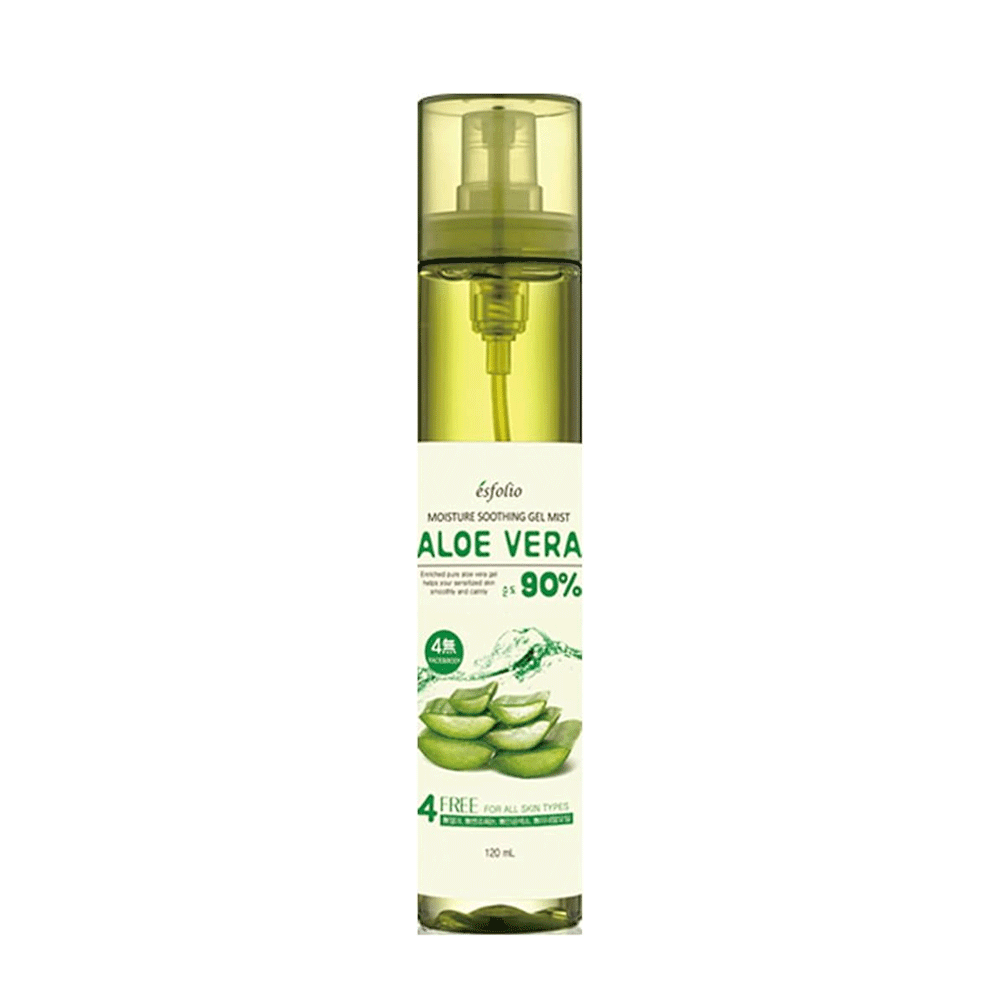 esfolio esfolio Moisture Soothing Gel Mist Aloe Vera 90% 120ml - hydrating - front bottle shot