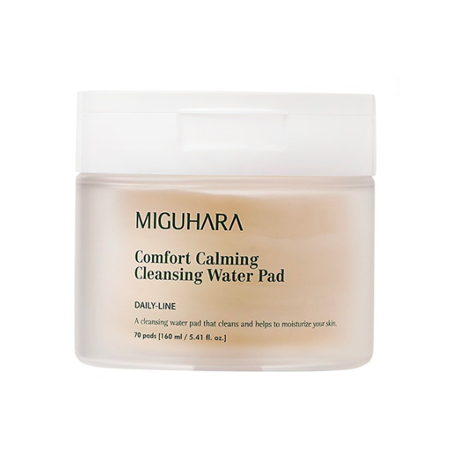MIGUHARA MIGUHARA Comfort Calming Cleansing Water Pad 70pads - hydrating - front bottle shot