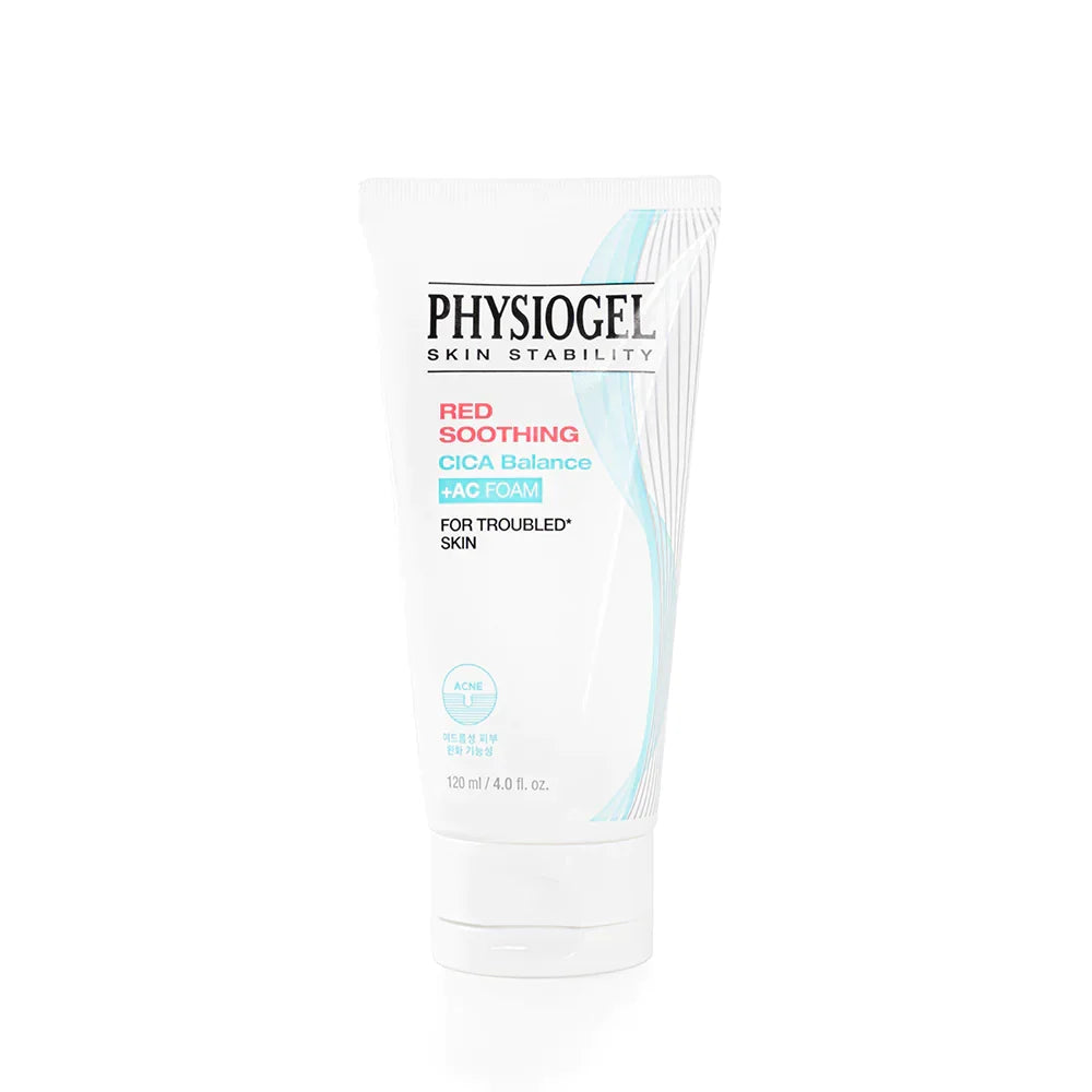 PHYSIOGEL PHYSIOGEL Red Soothing Cica Balance +AC Cleansing Foam 120ml - hydrating - front bottle shot