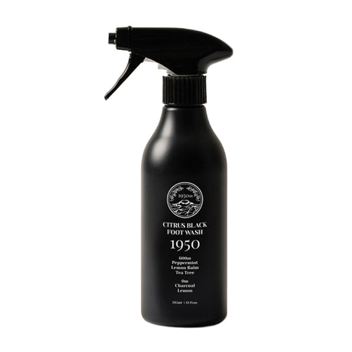 1950 1950 Jeju Citrus Black Foot Wash 385ml - exfoliating - front bottle shot