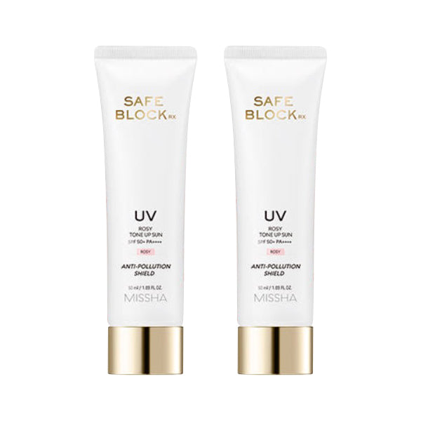 MISSHA 1+1 MISSHA Safe Block RX Rosy Tone-Up Sun SPF50+ PA++++ 50ml - hydrating - front bottle shot