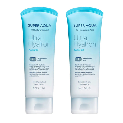 MISSHA 1+1 MISSHA Super Aqua Ultra Hyalron Peeling Gel 100ml - hydrating - front bottle shot