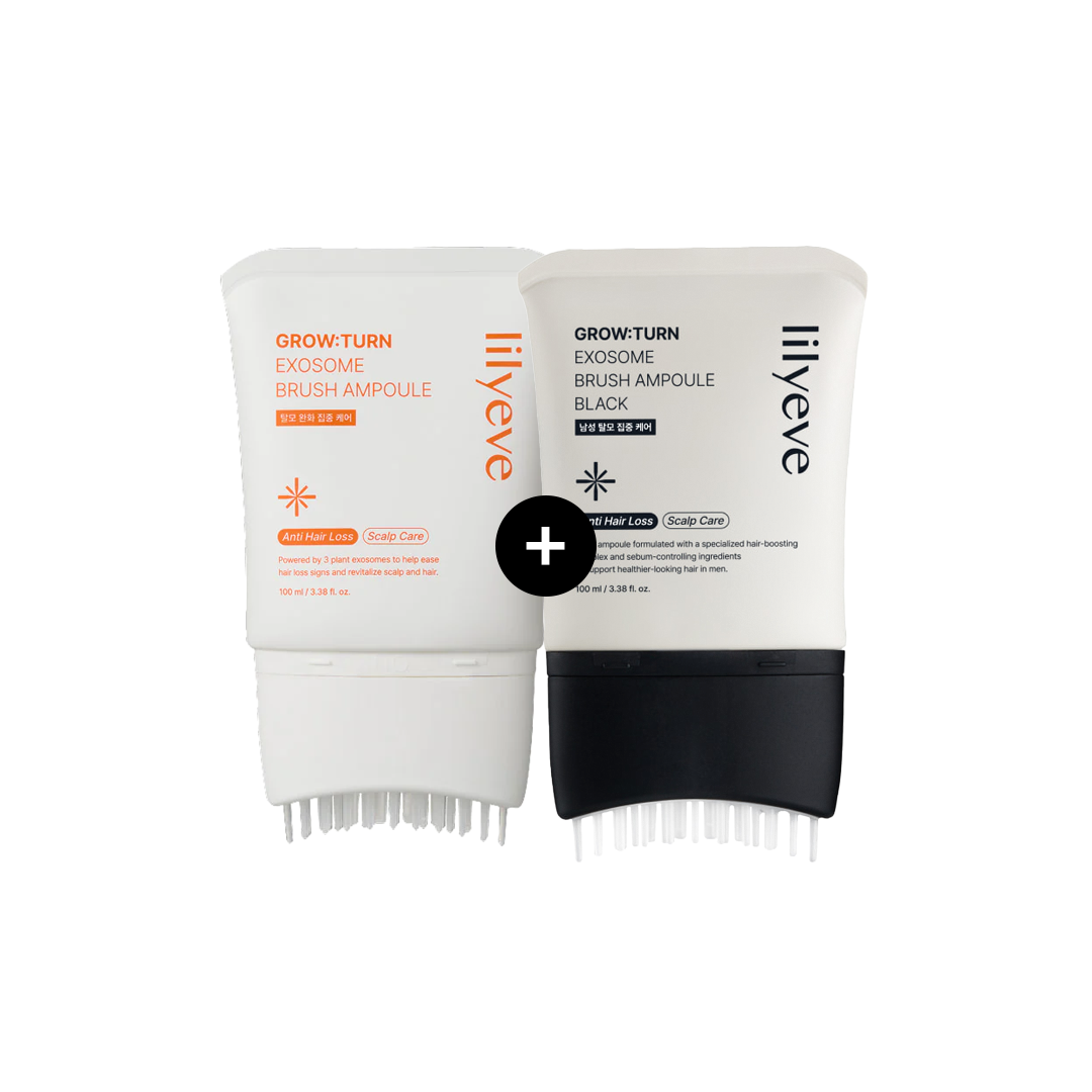 lilyeve lilyeve Grow:Turn Exosome Brush Ampoule Prime + Original Set (100ml + 100ml) - hydrating - front bottle shot