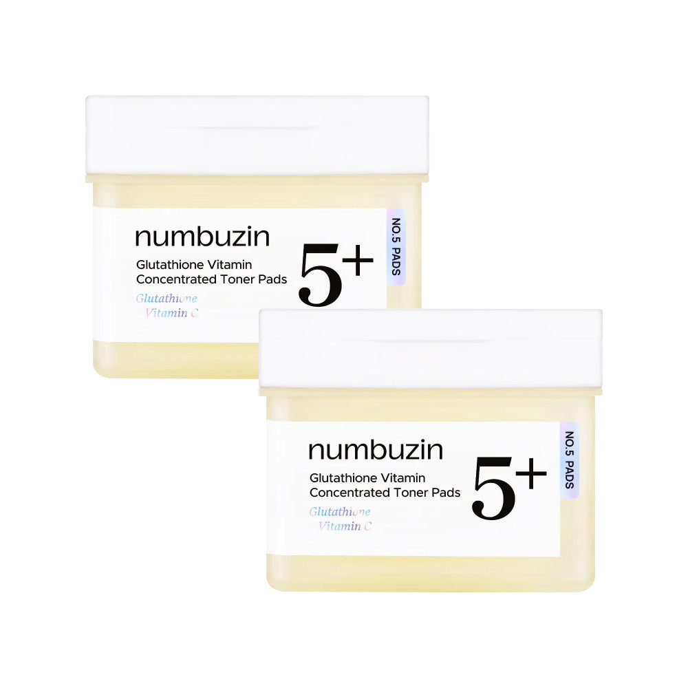 numbuzin 1+1 numbuzin No. 5 Glutathione Vitamin Concentrated Toner Pads 180ml 70ea - hydrating - front bottle shot