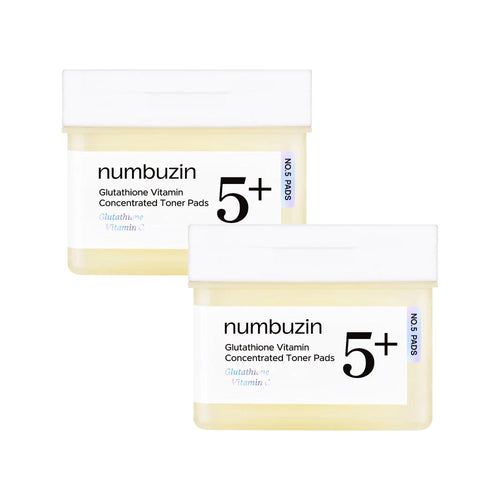 numbuzin 1+1 numbuzin No. 5 Glutathione Vitamin Concentrated Toner Pads 180ml 70ea - hydrating - front bottle shot