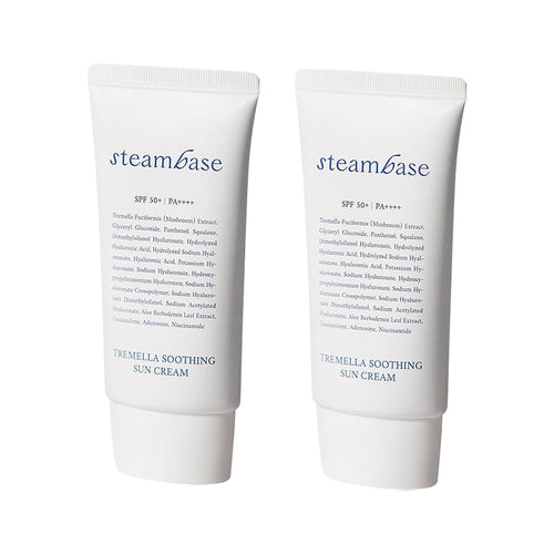 steambase 1+1 steambase Tremella Soothing Sun Cream PF50+ PA++++ 50ml - hydrating - front bottle shot