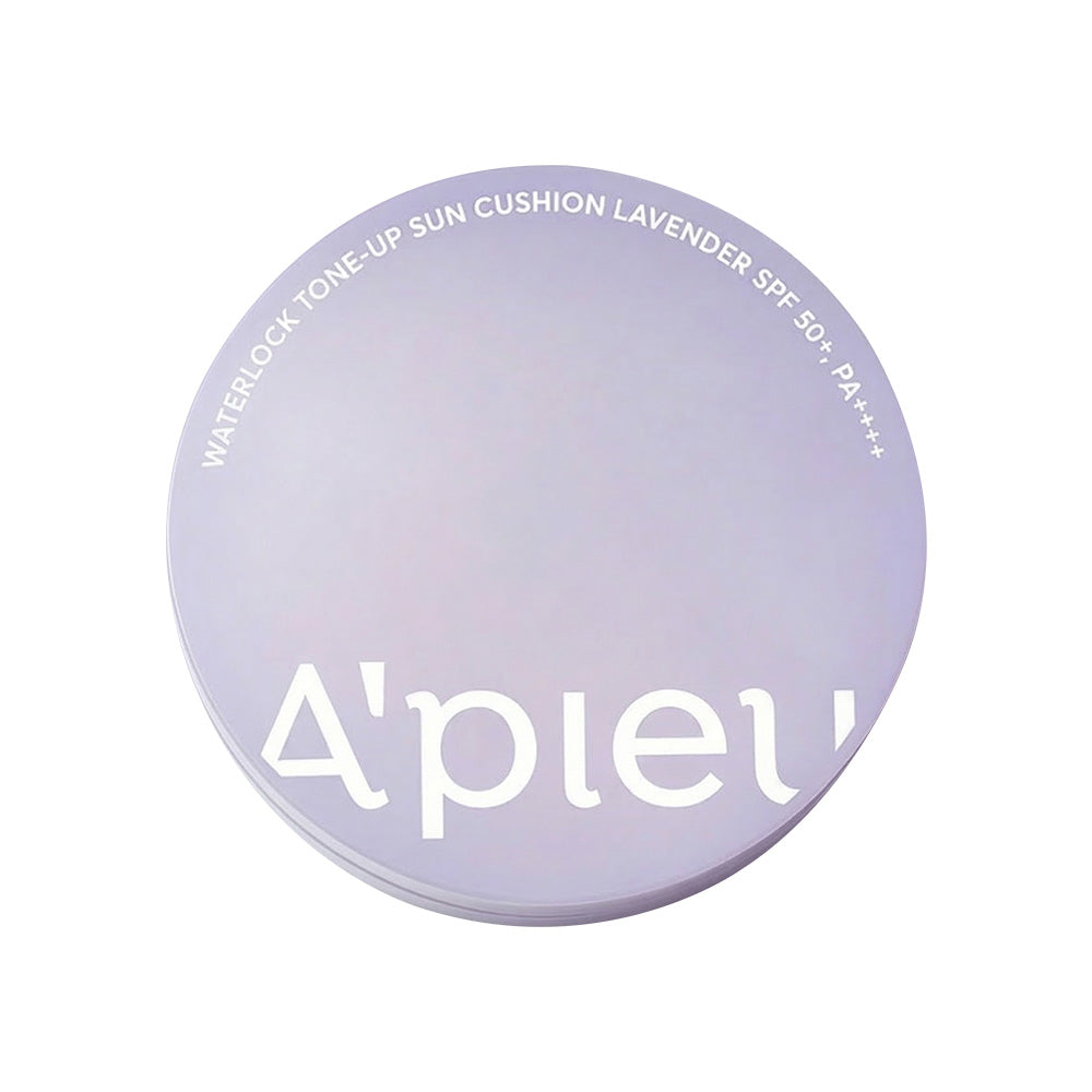 A'PIEU A'PIEU Water Lock Tone Up Sun Cushion Lavender 15g SPF50+ PA++++ - hydrating - front bottle shot