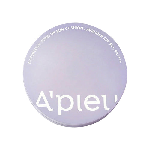 A'PIEU A'PIEU Water Lock Tone Up Sun Cushion Lavender 15g SPF50+ PA++++ - hydrating - front bottle shot