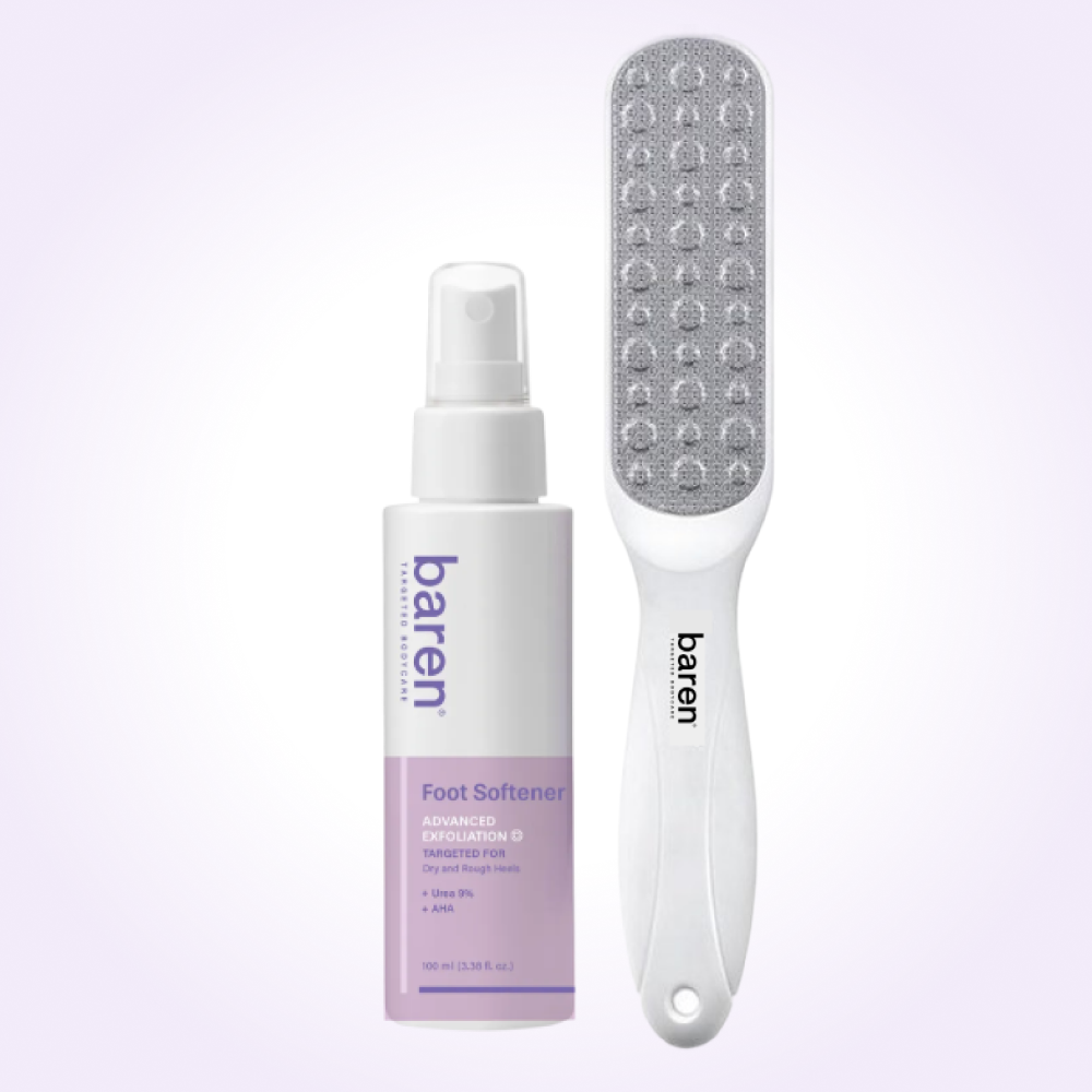 baren baren Foot Exfoliant Softener At Home Kit - exfoliating - front bottle shot