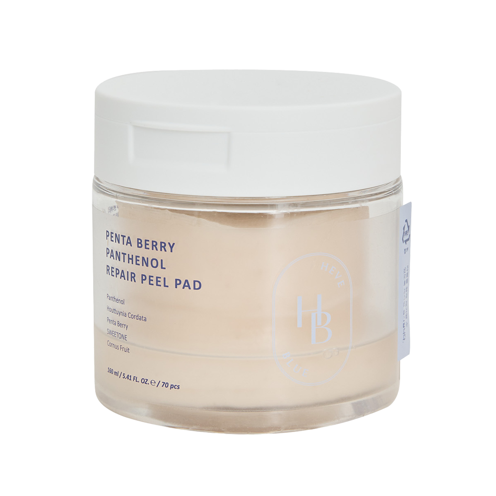 HEVEBLUE HEVE BLUE Pentaberry Panthenol Repair Peel Pad 170ml*70ea - brightening - front bottle shot