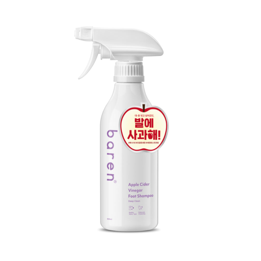 baren baren Apple Cider Vinegar Foot Shampoo 400ml - hydrating - front bottle shot