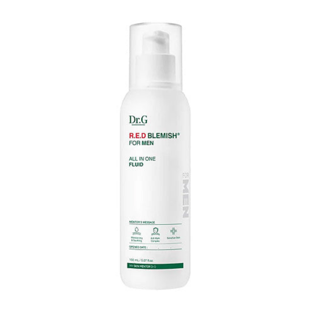 Dr.G Dr.G R.E.D Blemish For Men All In One Fluid 150ml - soothing - front bottle shot