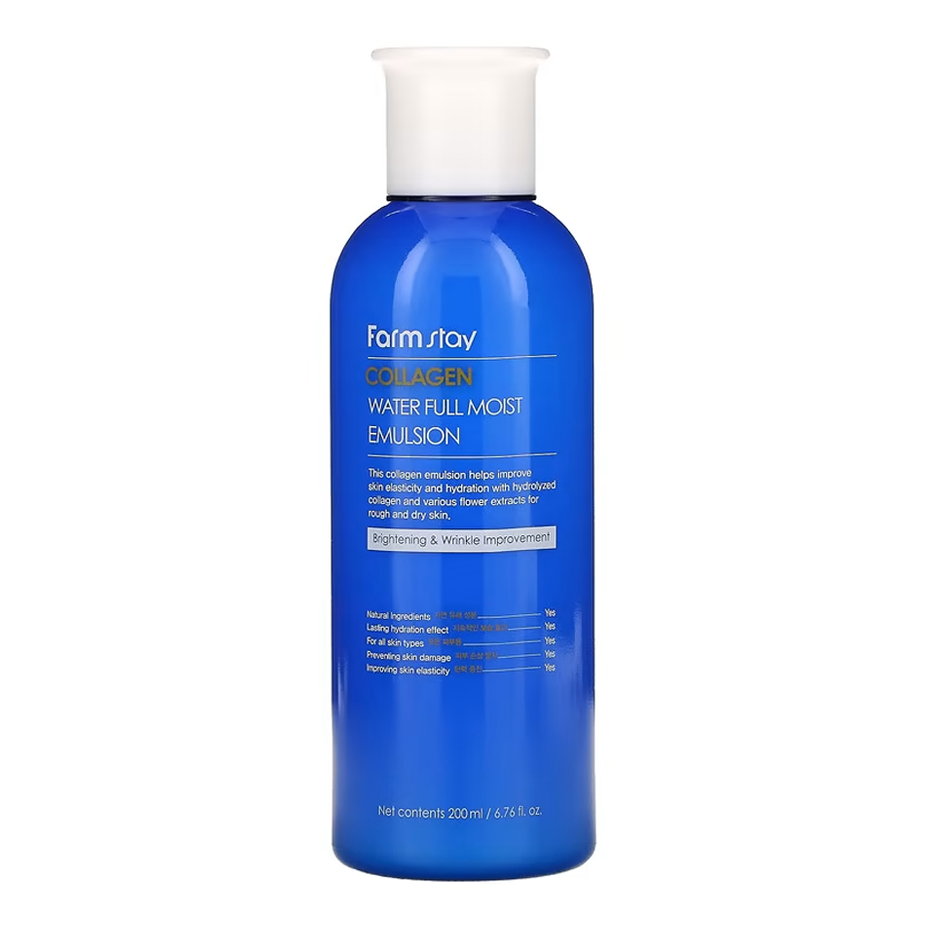 Farmstay Farmstay Collagen Water Full Moist Emulsion 200ml - anti-aging - front bottle shot