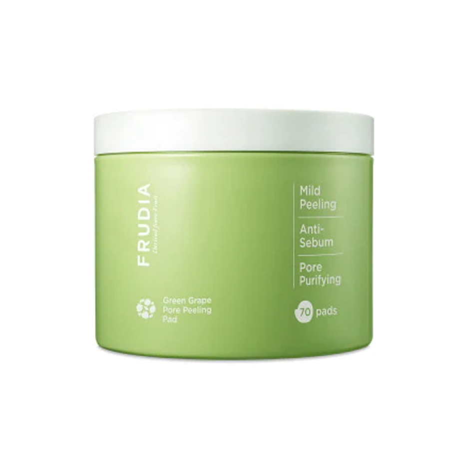FRUDIA FRUDIA Greengrape Pore Peeling Pad (Jar) 70 ea - soothing - front bottle shot