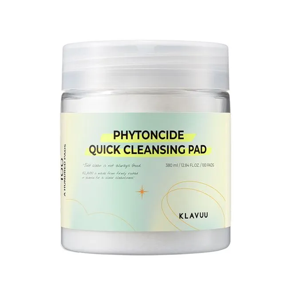 KLAVUU KLAVUU Phytoncide Quick Cleansing Pad 100 pads - hydrating - front bottle shot