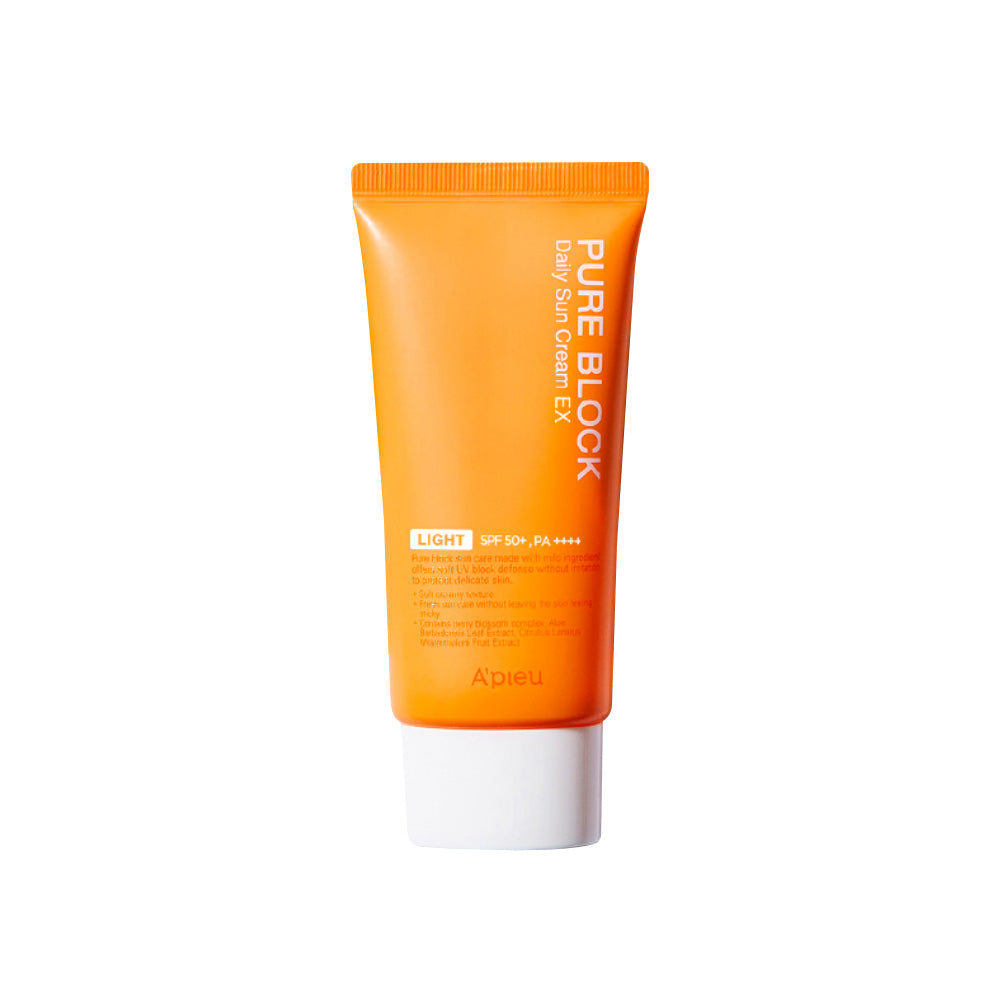 A'PIEU A'PIEU Pure Block Natural Daily Sun Cream Light 50ml - hydrating - front bottle shot