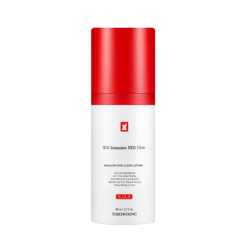 TOSOWOONG TOSOWOONG SOS Intensive Red Clinic Ovalicin Lotion 80ml - hydrating - front bottle shot