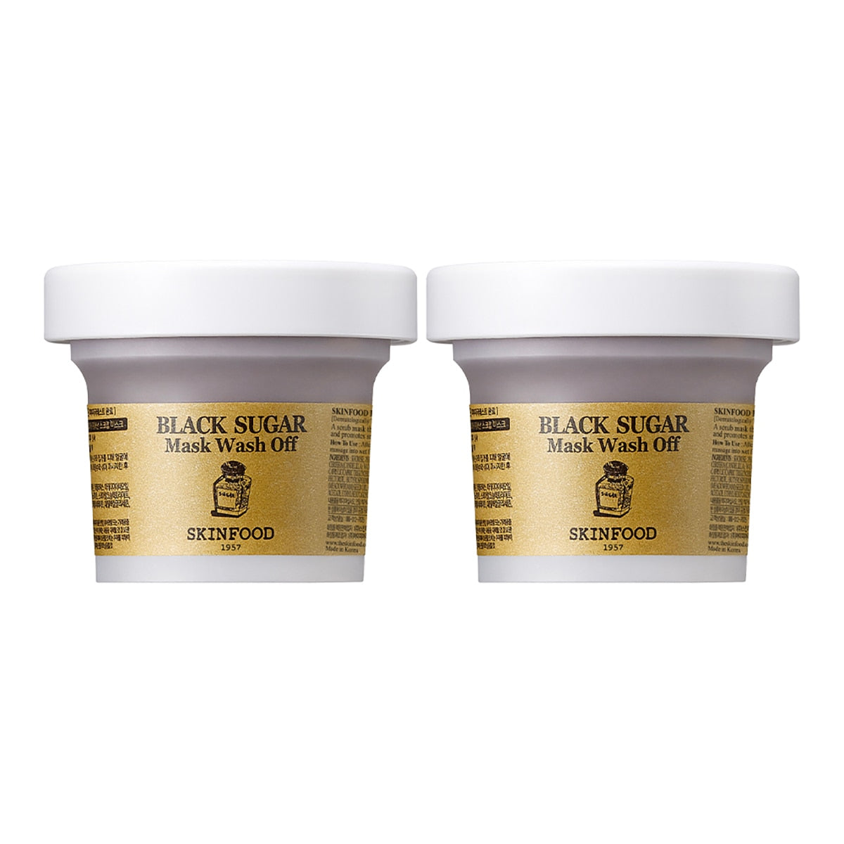 SKINFOOD SKINFOOD Black Sugar Mask Wash Off 120g x 2ea - brightening - front bottle shot